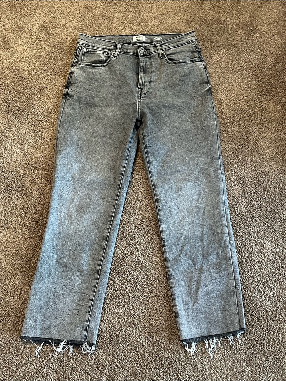 Kensie Vintage Luxe High Rise the Allie Slim Straight Leg Jeans - Gray Wash